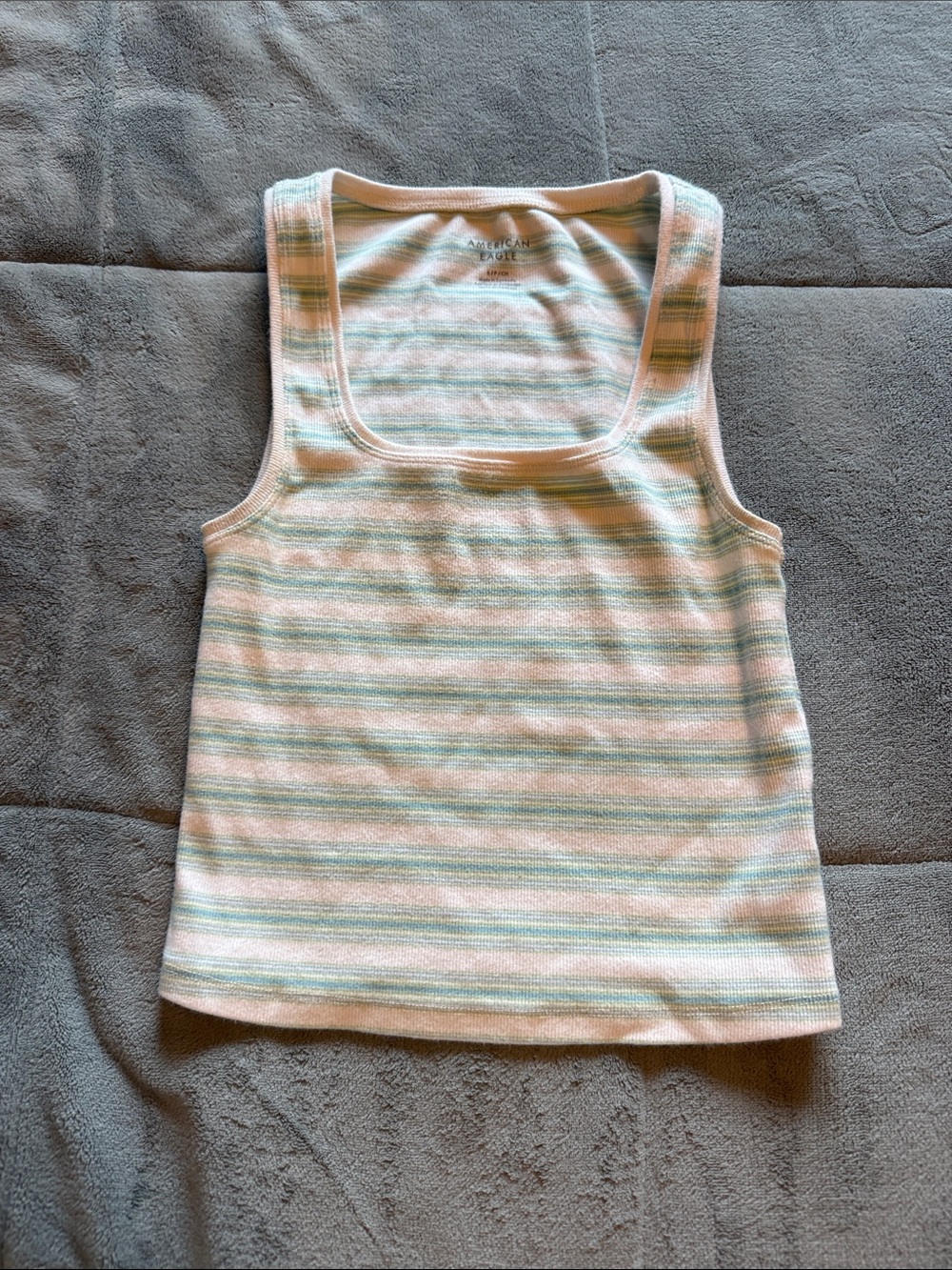 American Eagle Outfitters Ribbed Pastel Stripe Tank - Pink & Mint